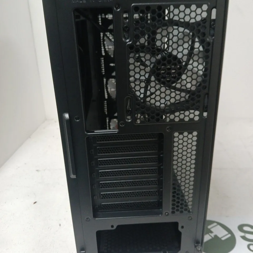 BLACK MID-TOWER PC CASE WITH TEMPERED GLASS SIDE PANEL