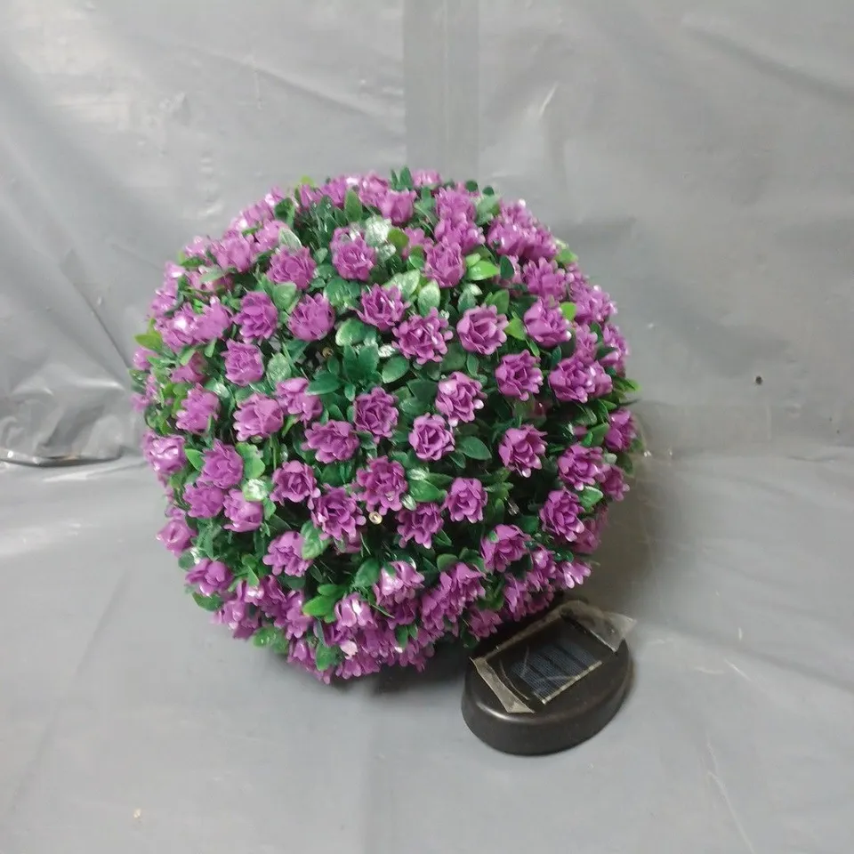 SOLALITE 28CM PURPLE TOPIARY BALL WITH SOLAR LED LIGHTS