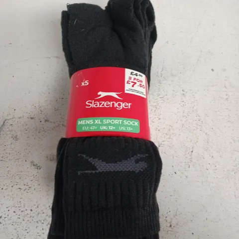 SLAZENGER MEN'S XL SPORT SOCK β UK 12+ (EU 47+) β PACK OF 5