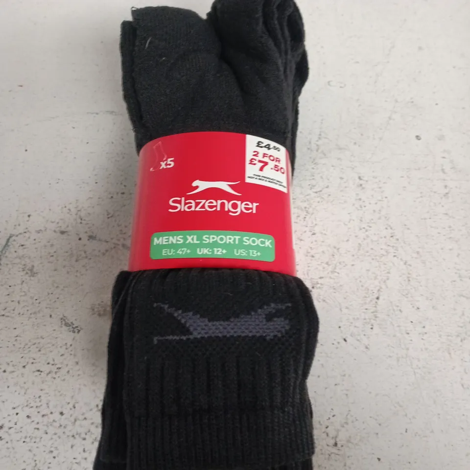 SLAZENGER MEN'S XL SPORT SOCK – UK 12+ (EU 47+) – PACK OF 5