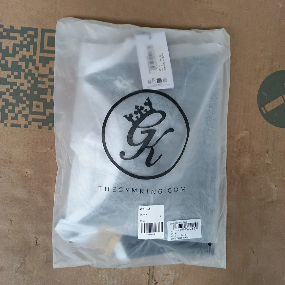 BAGGED GYM KING 365 CONTRAST TANK IN BLACK/WHITE SIZE 8