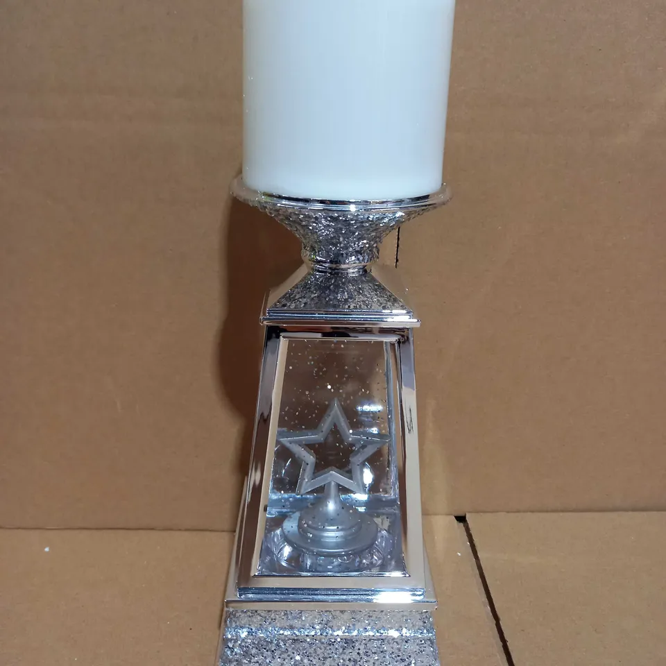 JULIEN MACDONALD FLAMELESS SWIRLING GLITTER STAR CANDLE HOLDER	