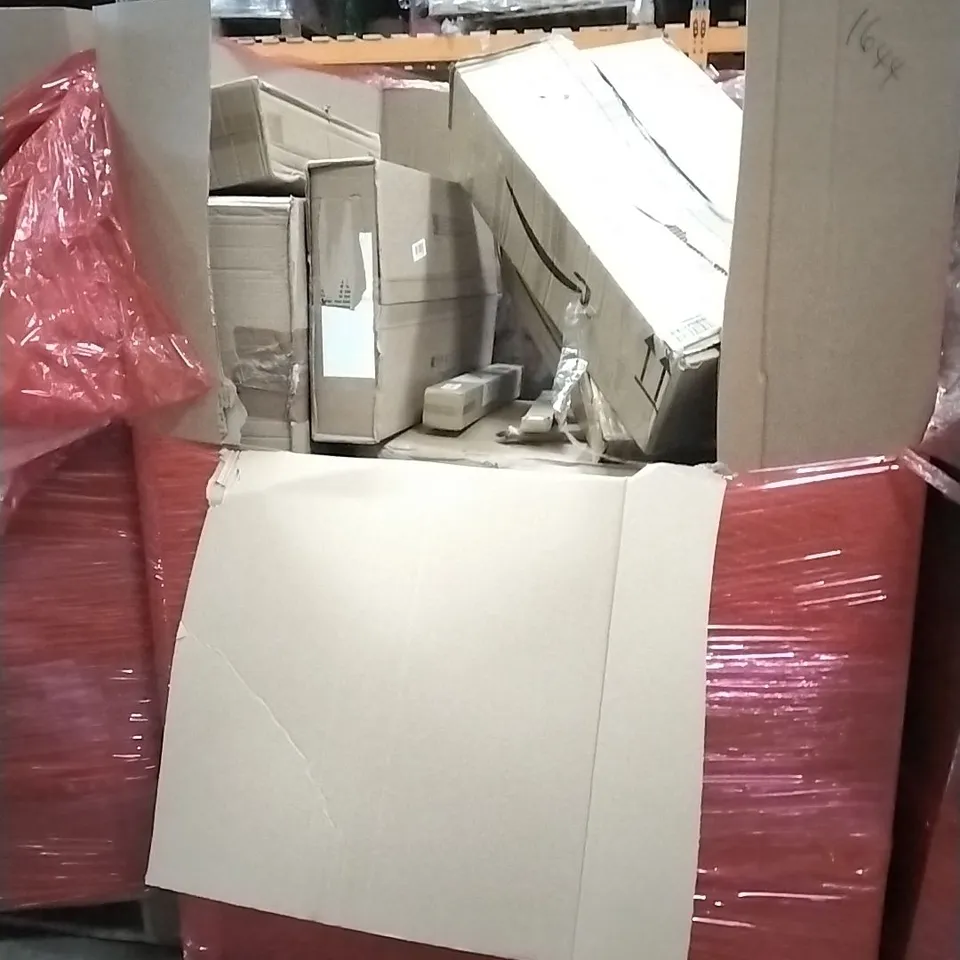 PALLET OF HOUSEHOLD ITEMS TO INCLUDE TOILET SEAT, 100% RECYCLED TOILET PAPER, DOUGH MIXER AND OTHER ASSORTED ITEMS...