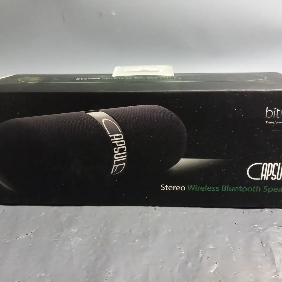 BOXED BITMORE CAPSULE STEREO WIRELESS BLUETOOTH SPEAKER