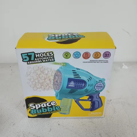 BOXED SPACE BUBBLE ELECTRIC BUBBLE MACHINE IN LIGHT BLUE