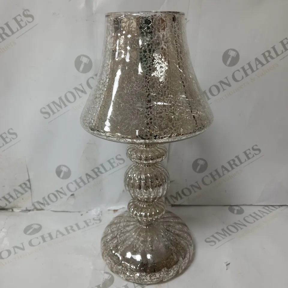 BOXED HOME REFLECTIONS PRE-LIT LED MERCURY GLASS LAMP SILVER