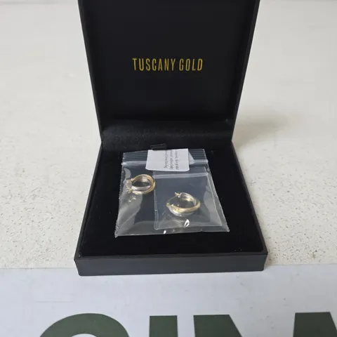 TUSCANY GOLD GOLD/SILVER STYLE EAR RINGS IN BLACK BOX