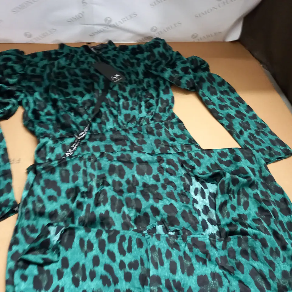 AX PARIS ANIMAL SPOT GREEN DRESS - UK 16