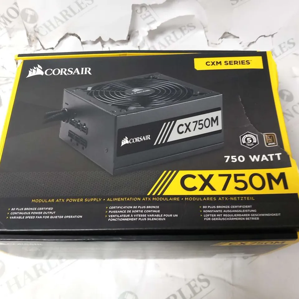 BOXED CORSAIR CXM SERIES 750 WATT CX750M MODULAR ATX POWER SUPPLY