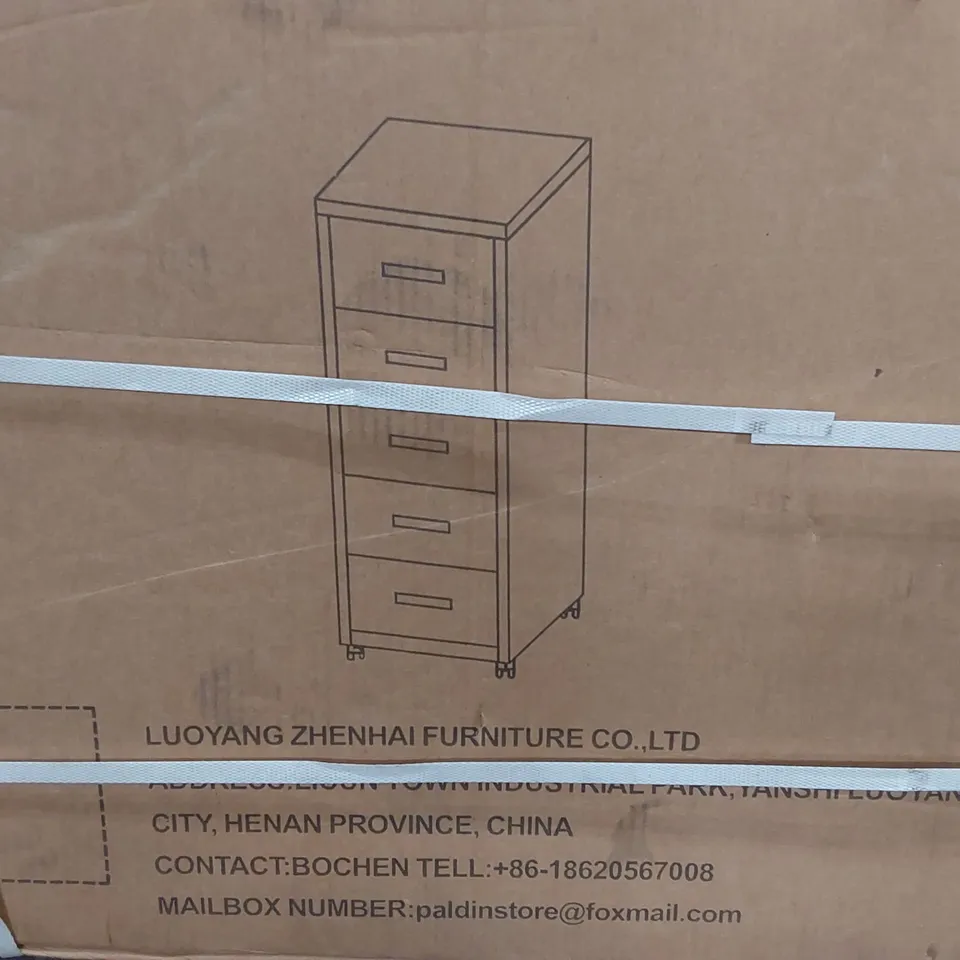 BRAND NEW BOXED 5 DRAWER CABINET- WHITE (1 BOX)