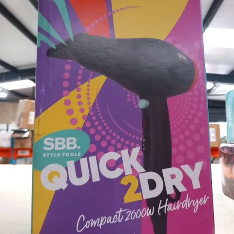 BOXED SBB STYLE TOOLS QUICK 2 DRY COMPACT 2000W HAIRDRYER 