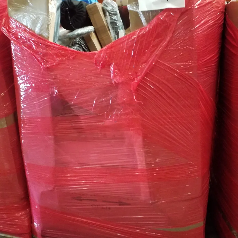 PALLET CONTAINING ASSORTED PRODUCTS INCLUDING BED ASSIST RAIL, TOILET SEAT, RETRACTABLE SAFETY GATE, ELECTRIC HEATED THROW & AREA RUG