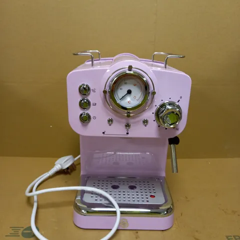 SWAN RETRO PUMP ESPRESSO COFFEE MACHINE, PINK
