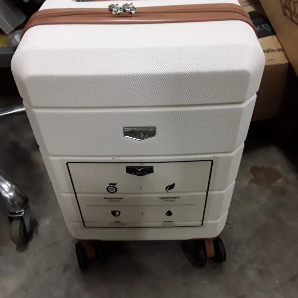 UNBOXED KEPLIN LUGG SMALL SIZE TRAVEL LUGGAGE WITH WHEELS CREAM AND BROWN COLOUR
