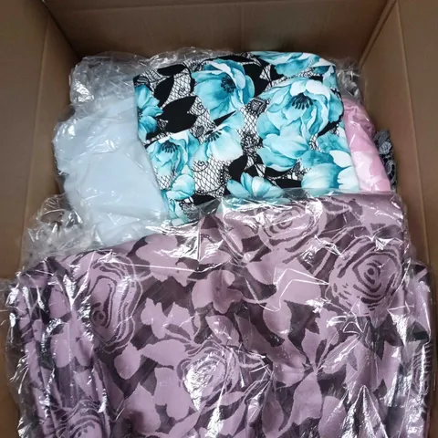 LARGE BOX OF ASSORTED CLOTHING ITEMS IN VARIOUS STYLES, SIZES AND COLOURS - COLLECTION ONLY