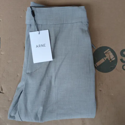 ARNE SMART TAILORED DRAWSTRING STRETCH TROUSERS IN STONE SIZE 30S