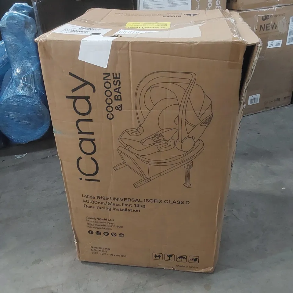 BOXED ICANDY COCOON CAR SEAT & BASE - BLACK 