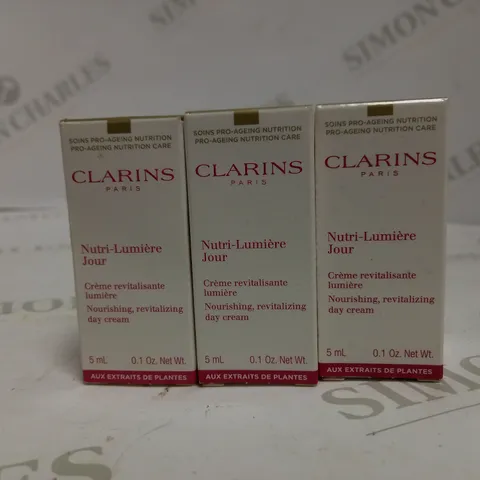 3 X CLARINS NOURISHING, REVITALISING DAY-CREAM