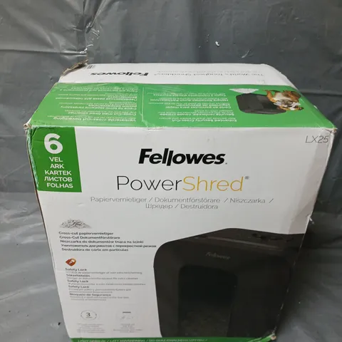 FELLOWES POWERSHRED LX25 SHREDDER (CROSS CUT) 230V UK