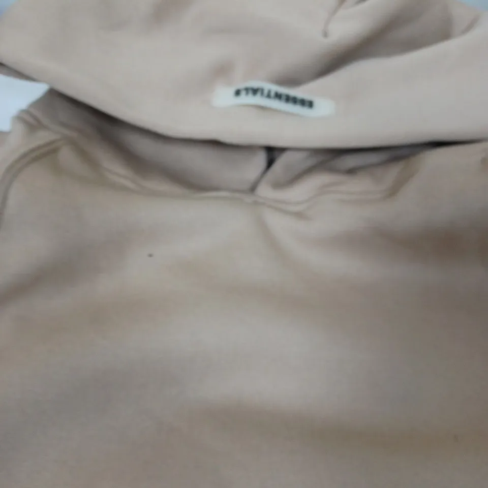 ESSENTIALS TAN HOODIE - SIZE LARGE