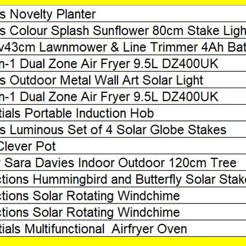 PALLET OF APPROXIMATELY 14 ASSORTED PRODUCTS TO INCLUDE;