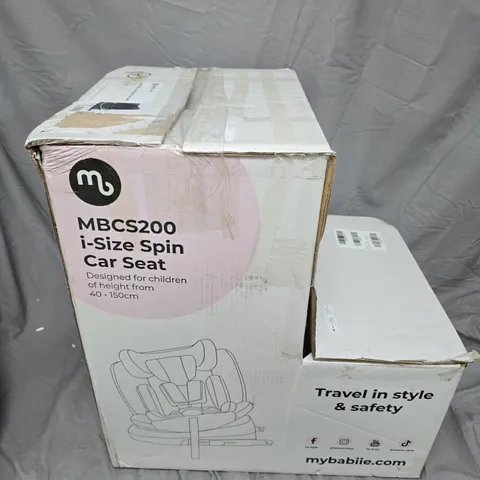 BOXED MYBABII MBCS200 I-SIZE SPIN CAR SEAT β BLACK