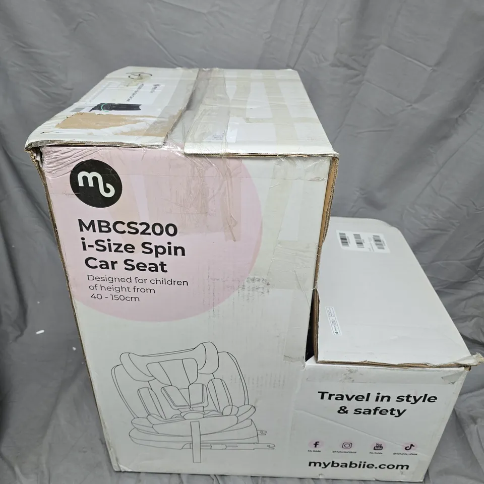 BOXED MYBABII MBCS200 I-SIZE SPIN CAR SEAT – BLACK