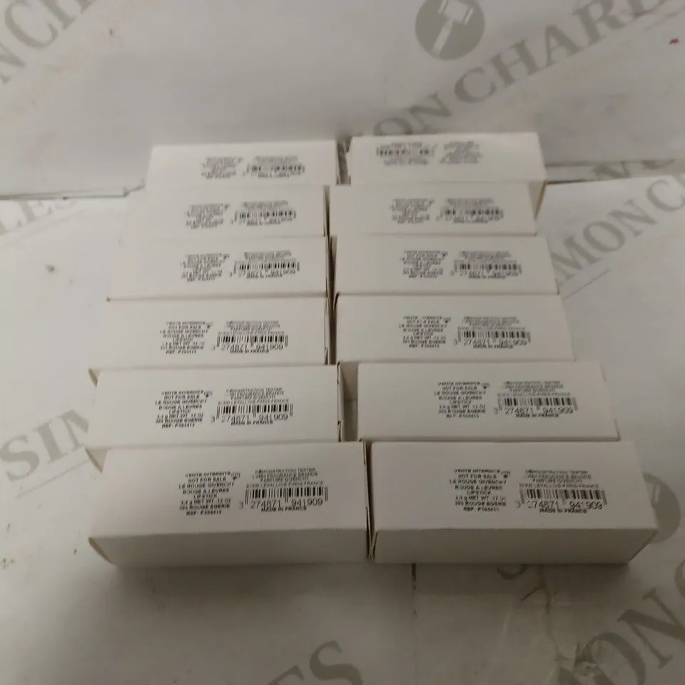 LOT OF APPROXIMATELY 12 GIVENCHY VENTE INTERDITE 305 ROUGE EGERIE LIPSTICKS