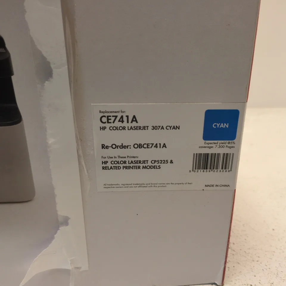 HP CE741A CYAN TONER CARTRIDGE FOR COLOR LASERJET 307A – BOXED