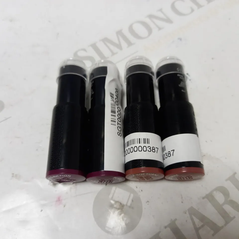 LOT OF 4 ASSORTEED GIVENCHY LIPSTICKS - 2 X 6 ROSE NOCTURNE & 2 X 7 PURPLE FICTION