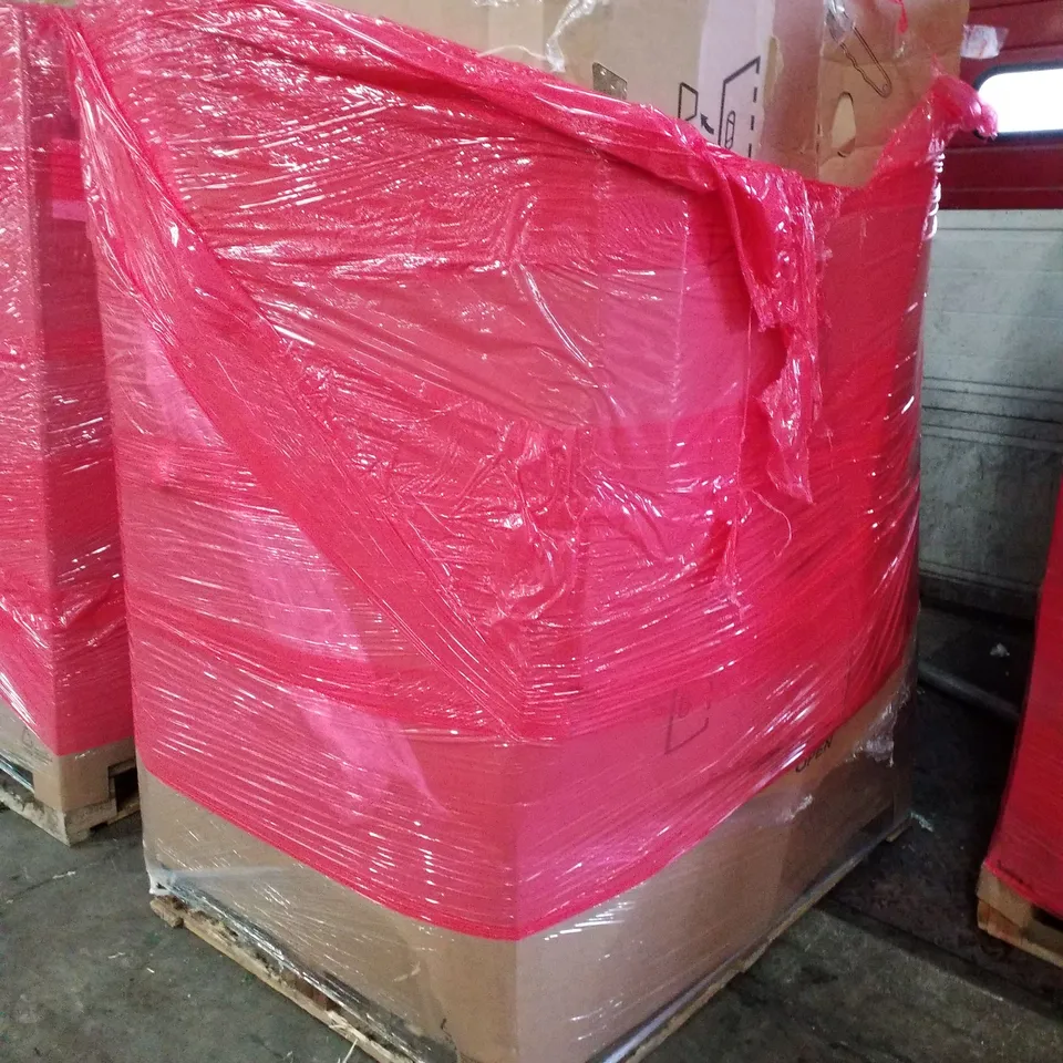 PALLET CONTAINING ASSORTED PRODUCTS INCLUDING CONVECTOR HEATER, DOG RAMPS, TOILET SEAT, BED RAIL, PET DOOR MOUNTING ADAPTER 