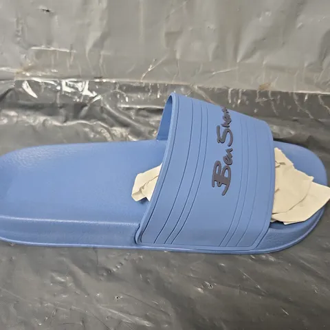UNBOXED PAIR OF BEN SHERMAN SOUTHEND SLIDES IN BLUE - SIZE 7