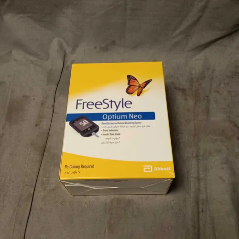 ABBOTT FREESTYLE OPTIUM NEO BLOOD GLUCOSE MONITORING SYSTEM – BOXED