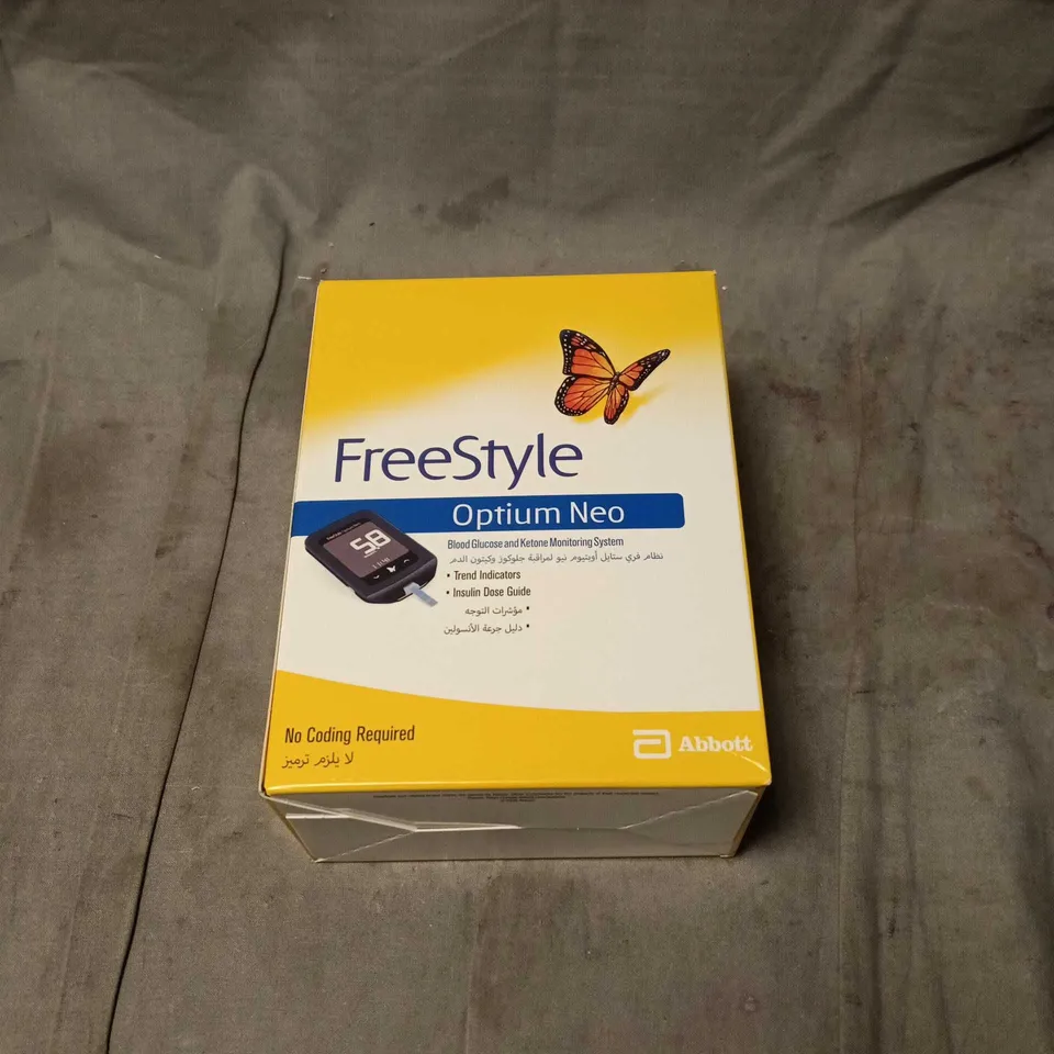 ABBOTT FREESTYLE OPTIUM NEO BLOOD GLUCOSE MONITORING SYSTEM – BOXED