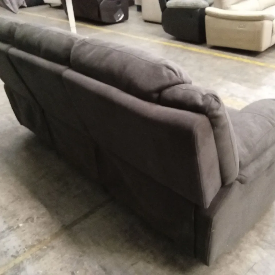 ALBION FABRIC 3 SEATER HIGH BACK MANUAL RECLINER SOFA - CHARCOAL 
