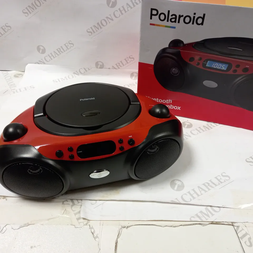 POLAROID BLUETOOTH CD BOOMBOX RED