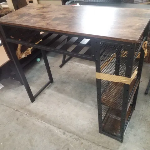 VERRET LIQUOR BAR PUB TABLE ADJUSTABLE SHELVES & CUP HOLDER WINE RACK IN SET