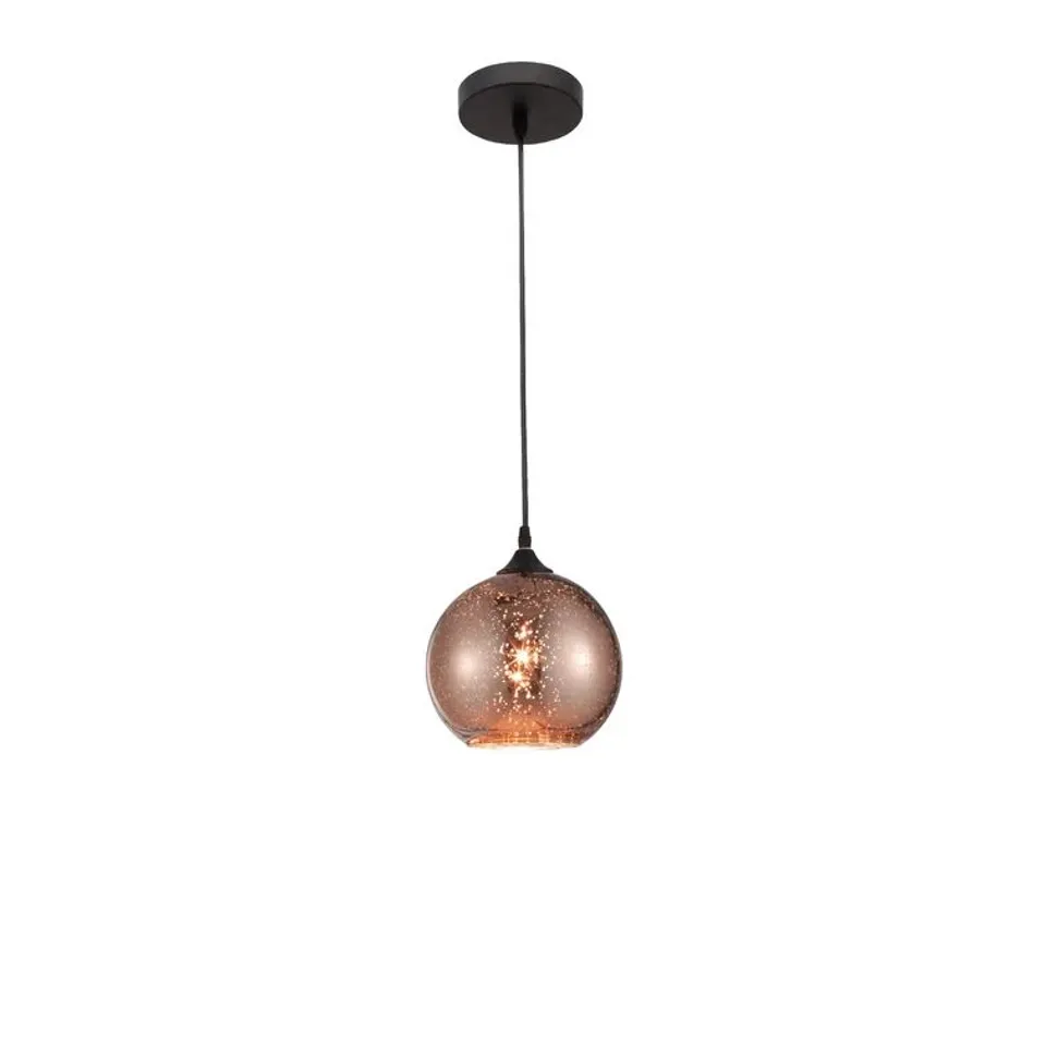 BOXED TABIAUEA 1-LIGHT COPPER/BLACK SPHERE PENDANT 