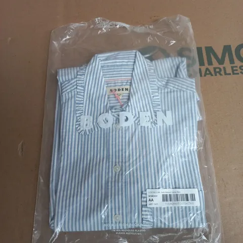 BODEN SADIE RELAXED COTTON SHIRT – STRIPED, UK 10R (US 6R) – WOMEN'S