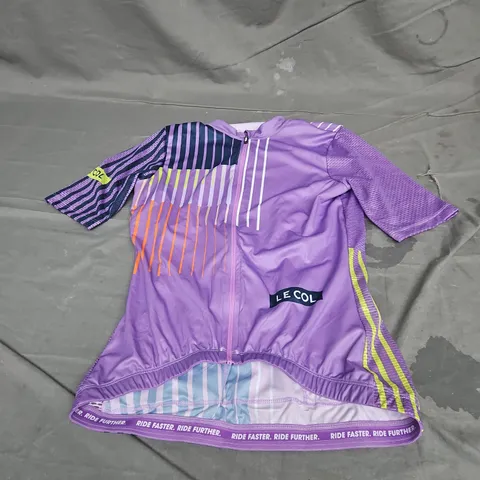 LE COL CYCLING ZIP UP TOP IN PURPLE SIZE M