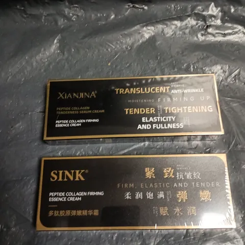 APPROXIMATELY 25 SEALED BOXES OF XIA NJINA AND SINK PEPTIDE COLLAGEN SERUM AND ESSENCE CREAMS 5ML PER BOX