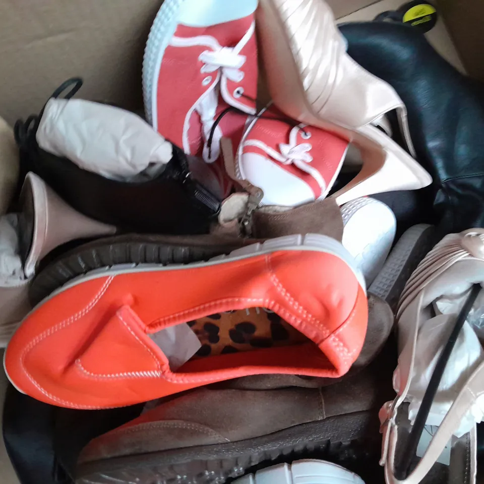 APPROXIMATELY 10 PAIRS OF ASSORTED WOMEN SHOES IN VARIOUS STYLES AND SIZES 