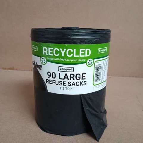 BANQUET RECYCLED 90 LARGE REFUSE SACKS – TIE TOP