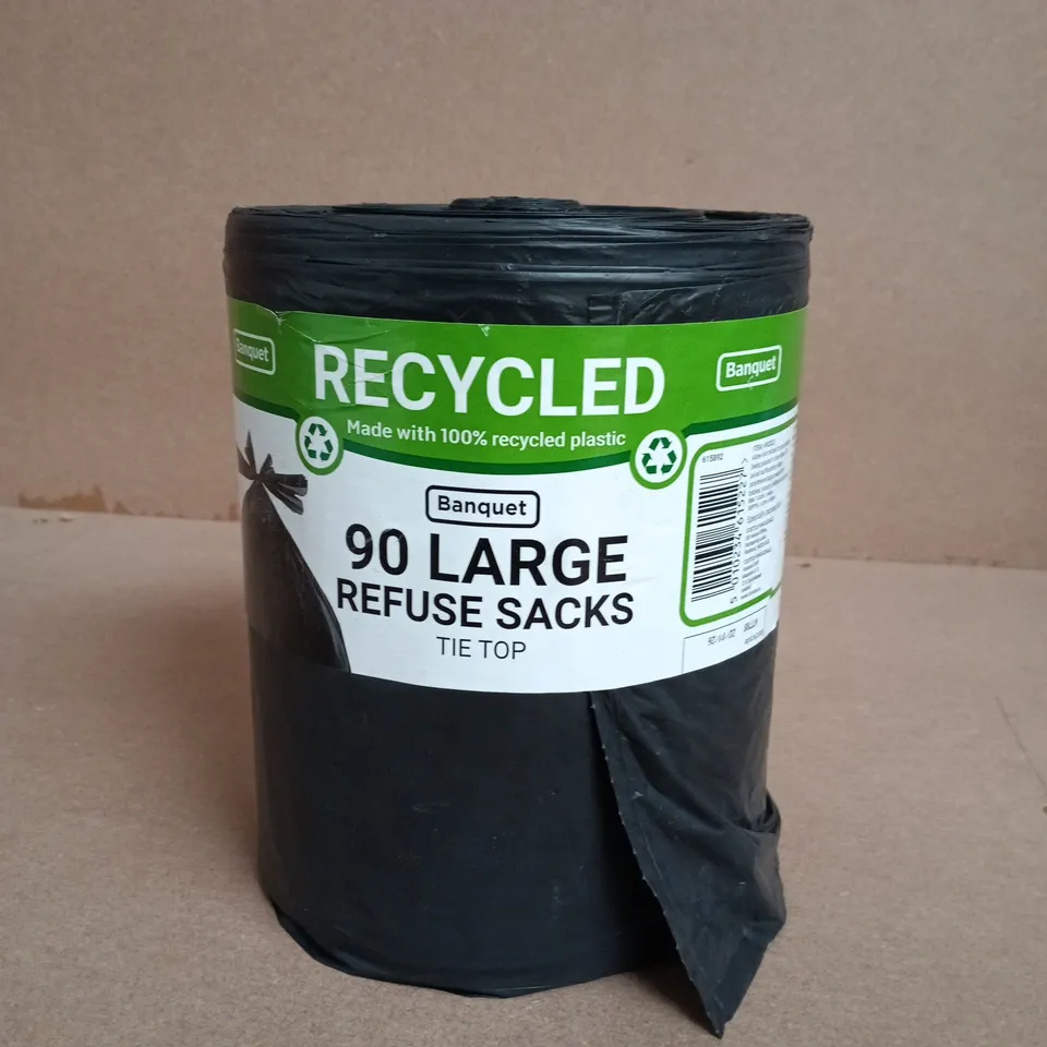 BANQUET RECYCLED 90 LARGE REFUSE SACKS – TIE TOP