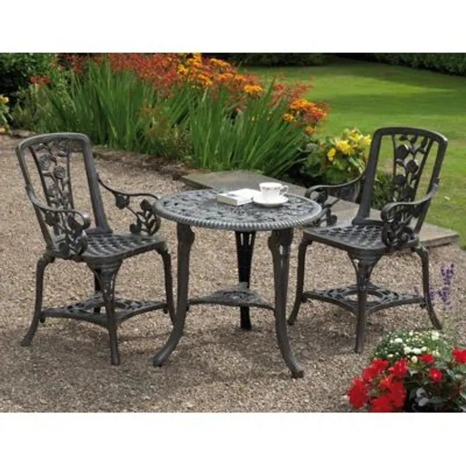 BOXED GREENHURST 3-PIECE ROSE ARMCHAIR PATIO SET - GREY (1 BOX)