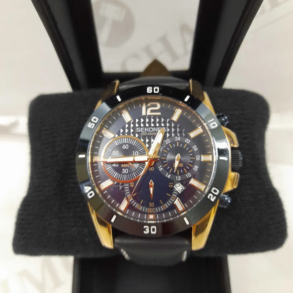 SEKONDA CHRONOGRAPH LEATHER STRAP MENS WATCH