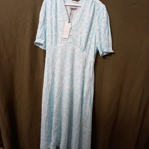 HOBBS LONDON HELEN DRESS BLUE IVORY - UK 16