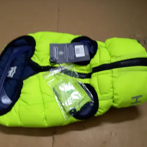 HUGO & HUDSON BRIGHT GREEN REVERSIBLE PUFFER VEST DOG JEACKET - XS-30