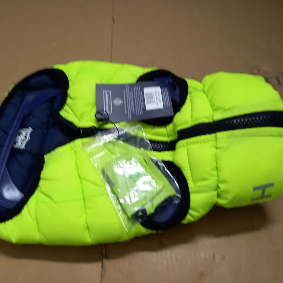 HUGO & HUDSON BRIGHT GREEN REVERSIBLE PUFFER VEST DOG JEACKET - XS-30