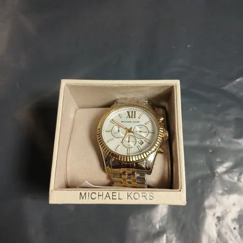 MICHAEL KORS GOLD-TONE & SILVER STAINLESS STEEL WATCH – BOXED